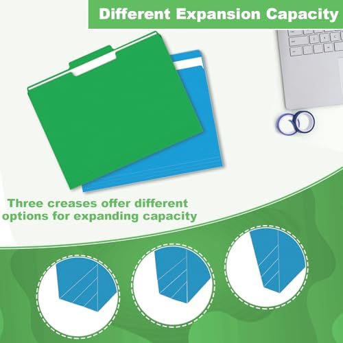 File Folder, HERKKA 30 Pack 1/3 Cut Tab File Folders, Colored File Folders Designed for Office and Classroom Use, Letter Size, Assorted 6 Colors - Image 4