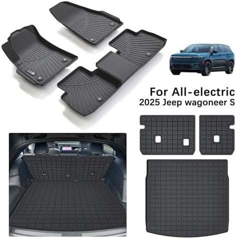 Floor Liners & Cargo Liners & Backrest Mat for 2025 Jeep Wagoneer S 4xe EV,TPE All Weather Protection Floor Mat with Trunk Mat Covering The Backrest - Image 2