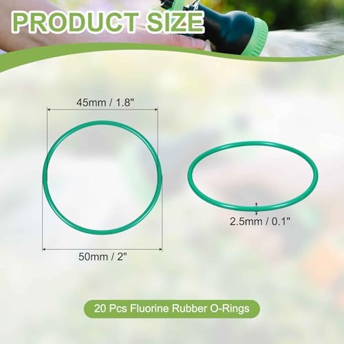 20pcs Fluorine Rubber O-Rings 50mmODx45mmIDx2.5mmW FKM Seal Gasket - Image 2
