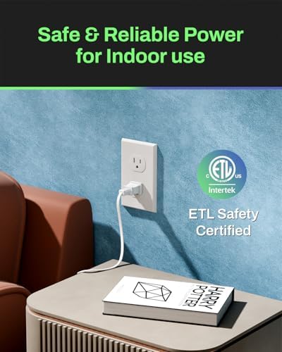 BN-LINK 2 Pack 12ft Indoor Extension Cord, 3 Outlet, 16/2 SPT-2, White, 2-Prong Polarized Plug, Household Power Cord for Home, Office & Holiday Decorations - Image 3