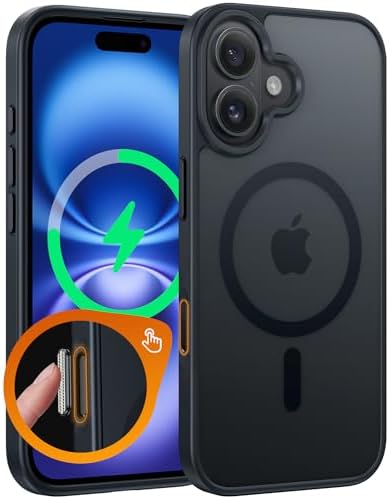 FNTCASE for iPhone 16 Plus Case, Fit for Magsafe, Black by FNTCASE