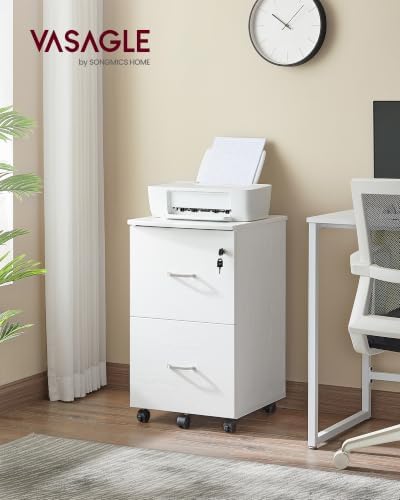 VASAGLE 2-Drawer File Cabinet, Small Rolling, Locking, Printer Stand - Image 2