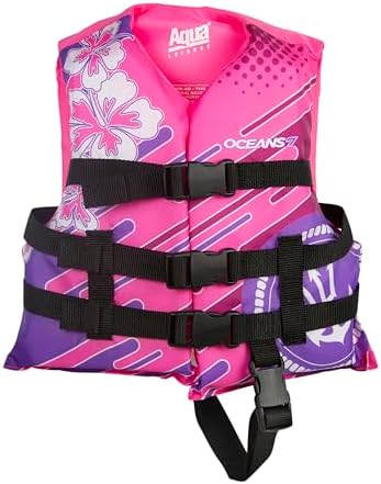 Aqua Oceans 7 Life Jacket for Kids - US Coast Guard Approved Life Vest for Infant, Child & Youth Boys and Girls, Open-Side PFD for Boating, Swimming & Water Sports - Image 2