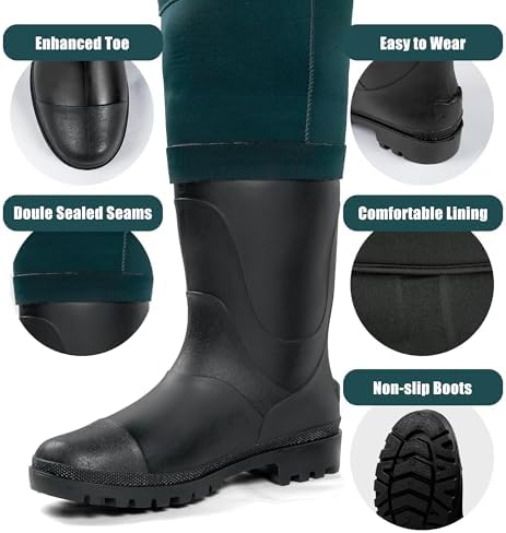Trudave Chest Waders for Men & Women Waterproof, Fishing Neoprene Waders, Hunting Waders with Boots - Image 5