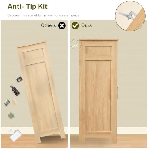 TEENFON Coffee Bar Cabinet with 3 Drawers, Farmhouse Buffet Cabinet - Image 7