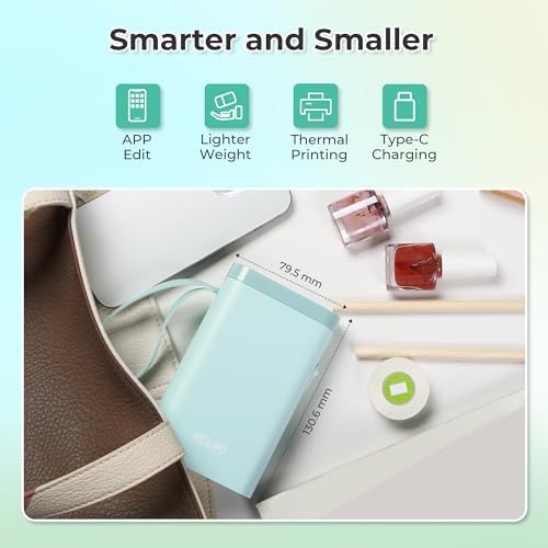 Nelko P21 Label Maker Machine with Tape, Bluetooth Label Printer, Cyan - Image 3