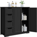 Yaheetech Small Bathroom Storage Cabinet with 4 Drawers & 2 Doors, Black by Unknown