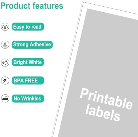 LLIKED 40 Matte Printable White Sticker Paper Full Sheet Labels 8.5" x 11" - Image 3