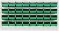 Quantum Storage QLP-3619HC-220-32GN Oyster White Louvered Panels Complete Package with Bins, 36" L X 19" H, Green by QuantumStorageSystems