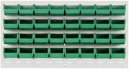 Quantum Storage QLP-3619HC-220-32GN Oyster White Louvered Panels Complete Package with Bins, 36" L X 19" H, Green by QuantumStorageSystems