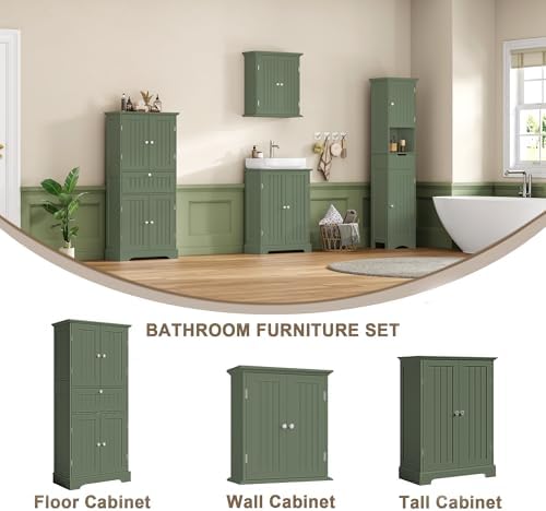 ChooChoo 51" H Bathroom Floor Cabinet with Drawer and Adjustable Shelves - Image 5