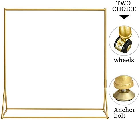 Gold Pipe Clothing Racks Freestanding, Modern Metal Clothes Rack Heavy Duty, Easy Assemble Clothing Rack for Hanging Boutiques and Bedroom 59" L - Image 5