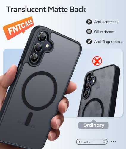 FNTCASE for Galaxy A15 5G Phone Case, Screen Protector, Black - Image 6