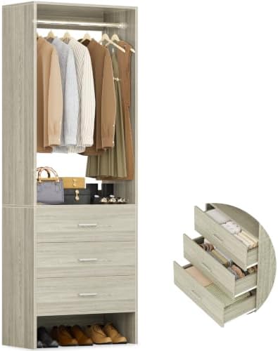 Aheaplus 1.8FT Closet System with Drawers, 21.5’’ Closet Organizer by Aheaplus