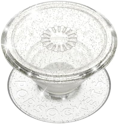 PopSockets Adhesive Phone Grip, Holder- Clear Glitter by PopSockets