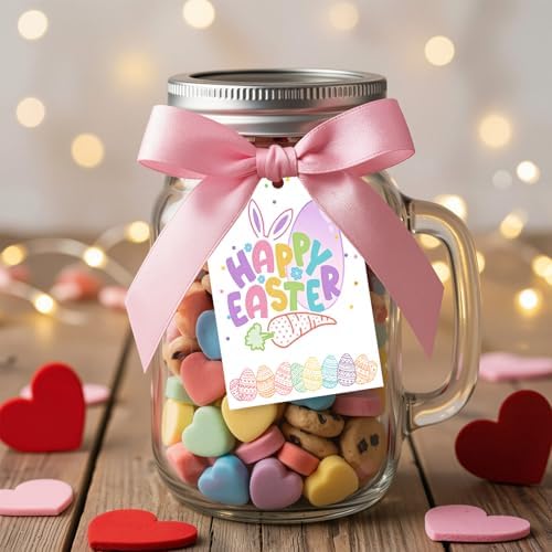 Happy Easter Gift Tags 50PCS, Easter Tags with String for Gift Wrapping, Easter Party Favor Tags, Hanging Tags for Treat Bags, Easter Gift Packaging Decorations - Image 6