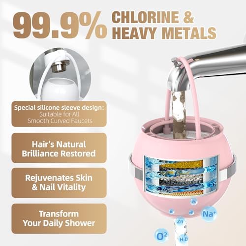 SHLLKTTRY Bath Water Filter for Tub Faucet with Overflow,Filtration,Remove Contaminants,Chlorine,Fluoride,Hard Water Softener,Enhances Health of Skin,Hair,Nails,Relieve Eczema,3,000 Gallons,Pink - Image 3