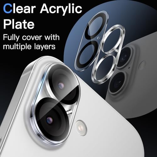 JETech Camera Lens Protector for iPhone 17, Clear, 3-Pack - Image 3