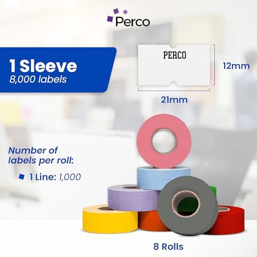 Custom Price and Date Labels - 8,000 Price Marking Labels for Perco Lite, X, Plus and Perco Pro 1 Line Guns - Choose Color, Font and Imprint - 8 Rolls, 1 Sleeve - Made in USA - Image 3