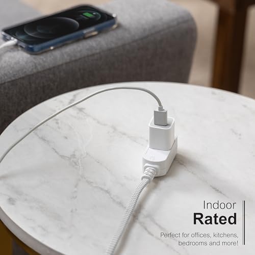 GE Indoor Flat Plug Extension Cord 15 Ft, 3-Outlet Braided Extension Cord - Image 5