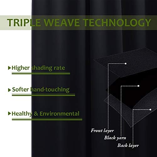 NICETOWN Room Separating Divider, Room Divider Curtains Screen Partition, Function Thermal Blackout Patio Door Curtain Panel, Sliding Door Insulated Curtain, Black, 8.3ft Wide x 8ft Long - Image 3