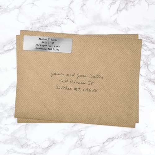 Silver Foil Personalized Return Address Labels Without Dispenser - Roll of 250 Custom Stickers - Image 4