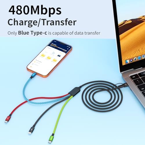 4 in 2 Multi Charging Cable, 2 Pack 5FT Dual Input Charging Cords - Image 6