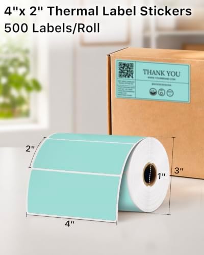 iEager 4x2 Inch Thermal Labels, Green Durable Thermal Printer Stickers - Image 2