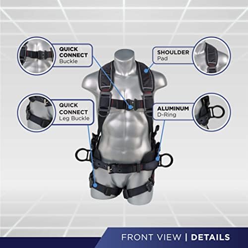 Palmer Safety Hammerhead 5pt Safety Harness Back Padded, QCB Chest, Tongue Buckel Legs Straps, Back & Side D-Rings - Image 2