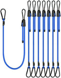 Lucky Straps 36" Blue Adjustable Carabiner Bungee Cords with Hook, 8 Pack by LuckyStraps