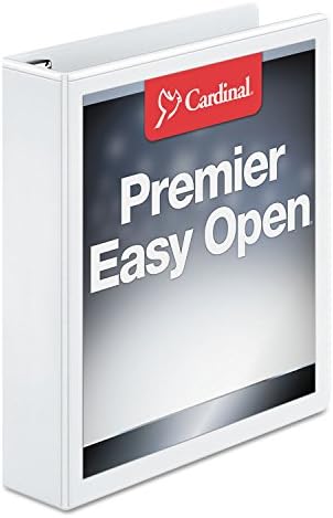 Cardinal 3 Ring Binder, Binder for School and Office, Durable 1.5 Inch Premier Easy Open Binder, ONE-Touch Locking Slant-D Rings, 400-Sheet Capacity, ClearVue Cover, PVC-Free, White (10310) - Image 7