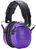 PROHEAR 038 Ear Protection Safety Earmuffs for Mowing, 28dB Noise Reduction Passive Hearing Protector, Compact Foldable Headset for Shooting Construction Power Tools, Purple by PROHEAR