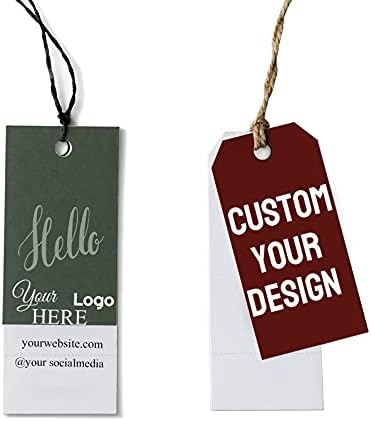 100 pcs Custom Hang Tags,Personalized Your Logo and Text Price Tags Jewelry Hang Tags Labels (2x3.5 inch) by Printyourdream