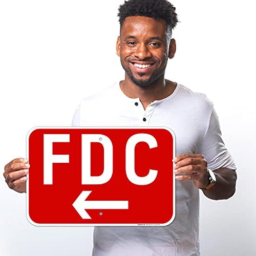 FDC Left Arrow Sign, Red Background, - Image 2