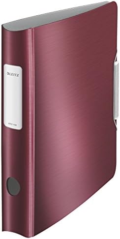 Leitz Lever Arch File, Garnet red, A4, Curved Spine 6.5 cm Width, Elastic Fastening, Light polyfoam, Style Range, 11090028 by Leitz