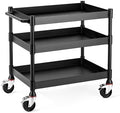 MightyHaul 24" Heavy-Duty Utility Cart with 2 Reversible Shelves, 1,200 lb. Capacity, Heavy-Duty Casters for Industrial Use by StandSteady