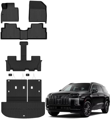 AUXKO Floor Mats Cargo Mat Backrest Mat for Hyundai Palisade 2020-2025 by AUXKO