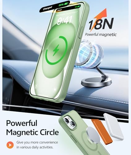 FNTCASE for iPhone 15/14/13 Case, Fit for Magsafe, Glass Screen Protector - Image 3