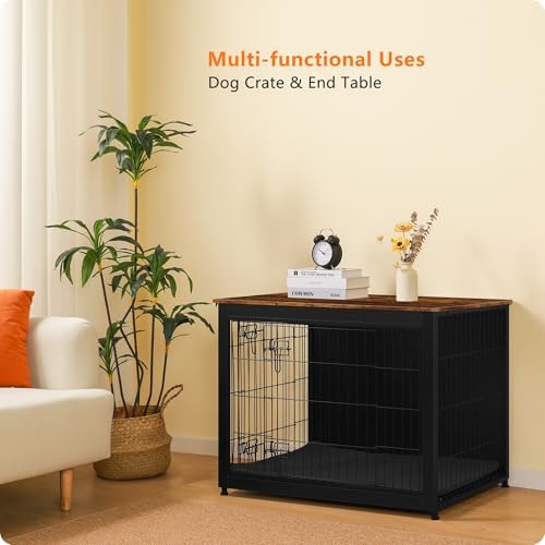 DWANTON 38.5" XL Dog Crate Furniture with Cushion, Large Dog Kennel Indoor - Image 7