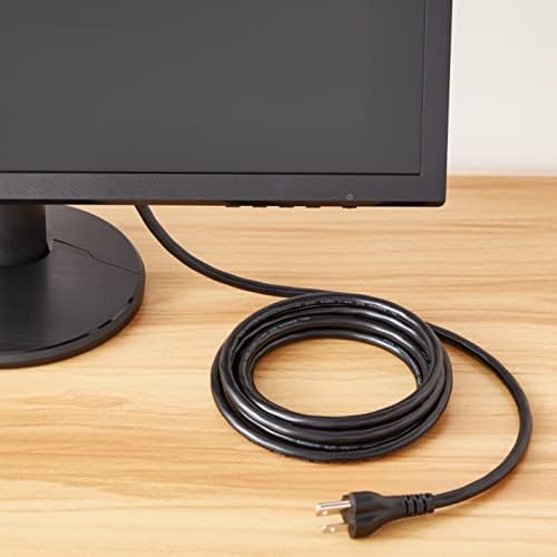 Amazon Basics PC Power Cord, 10 feet, Compatible with Monitor, Computer, TV, 3 Prong, 18 AWG, 125 Volts, Black, 5-Pack - Image 7