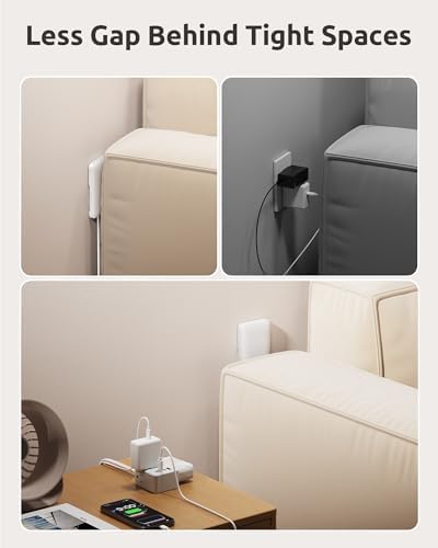 3FT Short Extension Cord with Outlet Cover, 3 Outlets and 4 USB Ports - Image 6