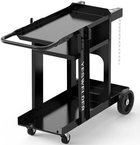 YESWELDER 3-Tier Welding Cart with Extended Platform and Cylinder Storage by YESWELDER