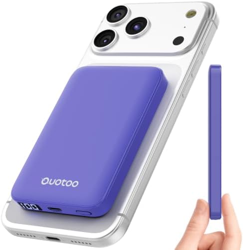 for Magsafe Portable Charger, 5000mAh Slim Wireless Magnetic Power Bank by Ouotoo