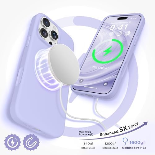 GolbinBox Magnetic for iPhone 16 Pro Case, Silicone Cover, Lilac - Image 3