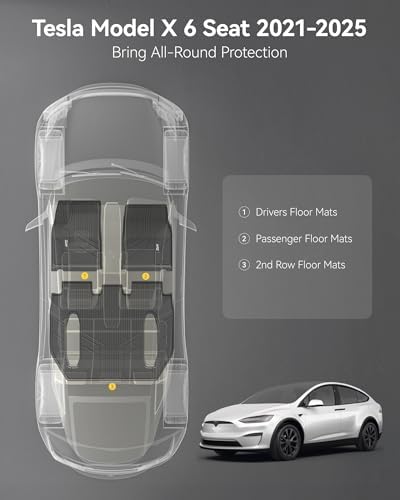 3W Floor Mats Fit for Tesla Model X 6 Seat 2021-2025 2026 - Image 3