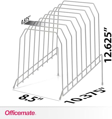 Officemate Large Incline 8 Compartment Wire Caddy, Black, 8.5 x 10.375 x 12.625 Inches (Pack of 6) - Image 2