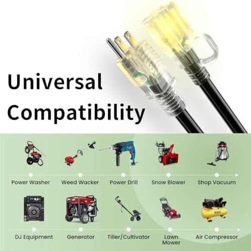 HUANCHAIN Indoor Outdoor Black Extension Cord 200 FT Waterproof 16/3 Gauge - Image 7