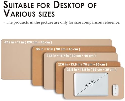 Cork Desk Mat - Dual-Sided Desk Pad for Office and Home - Desk Organization and Accessories - Ideal for Large Mouse Pad and Desk Mats on Top of Desks(Apricot,27.6"x 13.8") - Image 5