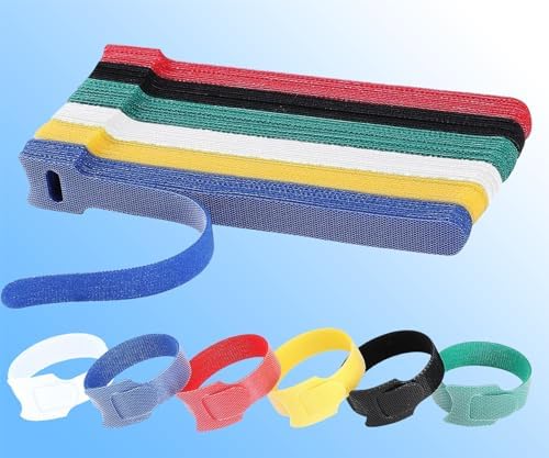 California JOS 60 PCS 6 Inches Colorful Reusable Cable Ties, Wire Ties, Cord Organizer, Cable Organizer, Adjustable Cable Management by CaliforniaJOS