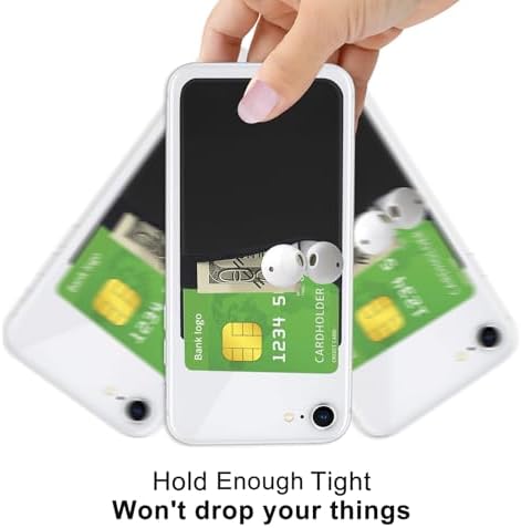 Senose Cell Phone Wallet, Silicone Adhesive Stick-on Phone Card Holder - Image 3